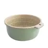 Cesta Escurridora Multifuncional de Doble Capa Plástico Cesta para Lavar Verduras de Cocina Cesta para Frutas Cesta para Verduras Cesta para Lavar Arroz Escurridor Juego de 3 Piezas