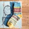 Calcetines Grues de Otoño e Invierno para Mujer, Calcetines hasta la Mitad de la Pantorrilla, Calcetines de Hilo Grueso Retro Estilo Étnico, Comercio Exterior Transfronterizo de Amazon, Cálidos