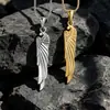 Collar con colgante de alas de acero de titanio, oro y plata, accesorios de moda para hombres y mujeres, joyería de hip hop al por mayor SP784