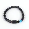 Estilo Ins Europeo y Americano Doce Constelaciones con Cuentas de Colores de la Suerte Pulsera de Ágata Negra Hecha a Mano con Cuentas para Hombres y Mujeres