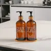 Comercio Exterior Botella de Vidrio Negra Mate para Gel Antibacterial Botella de Vidrio para Gel Antibacterial Botella Dispensadora de Jabón Productos de Vidrio Botella Dispensadora de Gel Antibacterial para Cocina