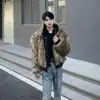 Novo Casaco Masculino de Inverno Espesso e Quente Resistente ao Frio com Pelo Sintético Tendência 2024 Novo Casaco Masculino de Pelo de Raposa Dupla Face