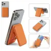 Cambia libremente entre pantallas horizontales y verticales, soporte de soporte de tarjetero magnético MagSafe, soporte magnético, clip trasero de PU para teléfono con almacenamiento de tarjetas