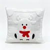 Funda de Almohada Popular Navideña Transfronteriza con Lazo Navideño y Bordado de Estrella de Cinco Puntas, Cojín para Sofá, Funda de Almohada para Decoración del Hogar