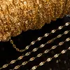 Cadena de labios en relieve de acero inoxidable en oro de 18 quilates que conserva el color, cadena de ondas de agua, cadena de clavícula, collar, pulsera, accesorios de joyería DIY