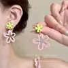 Combinación de faldas: Pendientes Florales de Bloques de Color Dopamina Adecuados para Verano para Mujer, Lindos y Dulces, Pendientes y Accesorios para Orejas que Adelgazan el Rostro