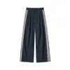 26 Nueva colección de otoño: pantalones casuales de pierna ancha para exteriores, a rayas, con bloques de color, deportivos, simples, unisex, para parejas