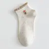 Meias de verão com fio fofo de animais, meias de desenho animado para mulheres, meias curtas, finas, respiráveis, rasas, com meias de algodão para mulheres