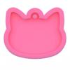 Molde de silicona para llavero con forma de hueso de palma de oso de amor, cabeza de gato redonda, molde de espejo con pegamento de gota de gato de dibujos animados
