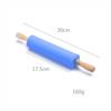 Rolo de massa de silicone cabo de madeira maciça rolo rolo antiaderente bastão de farinha bastão Su ferramenta de panificação 30cm