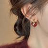 Pendientes de amor rojo Ankola con microincrustaciones, estilo nuevo 2024, elegantes y delicados, de alta gama, ligeros y lujosos.