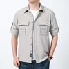 Camisa de Manga Larga de Secado Rápido para Hombre, Fina para Primavera y Otoño, Transpirable para Exteriores, Táctica con Múltiples Bolsillos, Ropa de Trabajo, Chaqueta, Personalizada de Fábrica