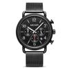 Reloj Megir para hombre, cronógrafo, calendario, correa de acero, deportivo, de cuarzo, 2158