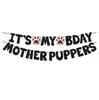 Nueva Bandera de Tirar con Letras para Perro Mascota Es Mi Cumpleaños Mamá Cachorros Banner de Fiesta de Cumpleaños