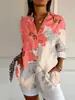 AliExpress Europa y Estados Unidos transfronterizo caliente para mujer camisa larga impresión 3D primavera verano otoño moda manga larga camisa estampado floral