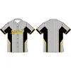 Uniforme de Softbol com Botões Frontais e Gola V Estampado Digital Uniforme de Baseball Tendência para Comércio Exterior Camiseta Sublimada Camisa de Baseball