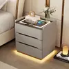 Mesita de noche inteligente de lujo ligero, diseño minimalista italiano, carga inalámbrica, adecuada para dormitorios del hogar y apartamentos de alquiler