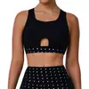 Sutiã de Yoga com Bolinhas de Comércio Exterior com Painéis de Renda, Acolchoado, Suporte para Esportes e Fitness, à Prova de Impacto de Alta Intensidade