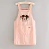 Delantal ligero de verano repelente al agua para uso en la cocina, estampado de dibujos animados, anti-manchas, adecuado para comer y trabajar, ropa de trabajo para adultos