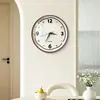 Reloj Silencioso a Prueba de Polvo para el Hogar Sin Taladro Aspecto de Alta Gama Reloj de Pared Sala de Estar Reloj Redondo Colgante de Pared 12 Pulgadas 8 Pulgadas