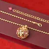 Juego de Joyería de Cadena para Suéter con Colgante Redondo Floral Vintage de Qingdao y Pendientes para Mujer con Diseño de Circonita y Acabado de Alta Gama