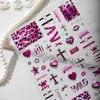 Cyansea Popular Transfronteriza Chica Caliente Y2K Europeo y Americano Estampado de Leopardo Corazón Cruz Estrella Pegatina Decorativa DIY Funda de Teléfono Móvil