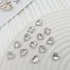 Rhinestones Blancos de Fondo Puntiagudo para Uñas, Rectangulares Blancos Transparentes Super Brillantes, de Forma Irregular, Vidrio Tipo Caramelo de Roca y Rhinestones de Forma Especial para Decoraciones de Uñas