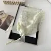 Pañuelo de Seda Bordado de Seda Simulada, Delgado de Verano, Ligero y Transparente, Pañuelo Triangular, Lazo para el Cabello, Accesorios para el Cabello, Diadema, Pañuelo de Cabeza Dulce Coreano para Mujer
