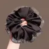 Encaje Francés Anillo para el Cabello de Intestino Grueso para Mujer Sentido de Alta Gama Tamaño Grande Flor para el Cabello Dulce Cuerda para el Cabello Combinable Cuerda para el Cabello