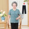Conjunto de Duas Peças de Verão para Mulheres de Meia-Idade e Idosas, Camisa de Manga Curta para Mãe, Conjunto Elegante de Verão para Avó, Roupa para Senhora Idosa