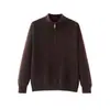 Nuevo Top de Manga Larga Elástico Suave de Rebote Resistente al Desgaste con Cuello Alto Estilo Old Money para Hombre 13780