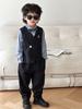 Traje de Ropa para Niños con Chaleco 2026 Otoño e Invierno Nuevo Estilo Coreano Vestido de Cumpleaños Atuendo de Presentación Atuendo para Presentación de Piano Una Pieza