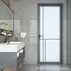 Puerta de Baño Minimalista Moderna, Puerta de WC, Puerta de Baño, Puerta Batiente Estrecha Plana, Puerta de Baño de Moda Personalizada para Cocina Balcón