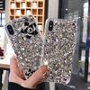 Funda para Teléfono iPhone12345 con Diamantes Completos y Pedrería de Camelia Apple 16 Funda Todo Incluido Borde Suave XSmax