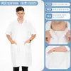 Jaleco branco, de manga longa, para estudantes, médicos, equipe médica masculina, enfermeiros, jaleco branco de inverno