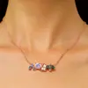 Anel Aberto Ajustável de Flor de Zircônia Colorida Estilo Ins de Luxo Leve Transfronteiriço Desenho Animado Anel para Dedo Indicador da Princesa para Mulheres Cobre