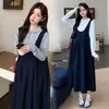 Conjunto de Ropa de Otoño para Maternidad 2026 Nuevo Vestido de Tirantes para Maternidad Falda de Maternidad Holgada Talla Plus