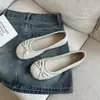 Sapatilhas de Ballet Suaves de Salto Baixo 2026 Primavera e Outono Retrô Bico Redondo Azuis Sapatilhas Laço Francês Sapatos Femininos