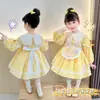 Vestido Princesa Lolita para Meninas, Novo Estilo Outono, Vestido de Aniversário de Um Ano para Bebê, Vestido Lolita Infantil