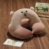 Almohada de Siesta de Dibujos Animados Soporte para el Cuello Almohada Cervical en Forma de U Portátil para Avión Oficina Almohada para Dormir Boca Abajo Artefacto para la Hora del Almuerzo del Estudiante