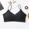 Ropa interior de una pieza con copa fija, tirantes finos para los hombros, hermosa espalda envuelta, copa de látex, verano, transpirable, con rosca, para niña, espalda cruzada