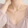 Colgante de perla con orejas de trigo simple, joyería dibujable para usar en una o dos prendas, estilo nicho japonés y coreano.