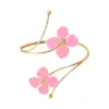 B3413 Pulsera de Flor de Esmalte Doble Cara Dulce y Fresca Transfronteriza Anillo de Línea Elegante y de Moda Pulsera Abierta