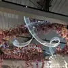 Toldo de Sol para Casamento Forma Livre Tecido Curvo Cobertura Arco Ondulado Espiral Versátil Tecido Elástico Adereços de Casamento Decoração de Teto