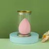 Tubo de Hojalata Dorado Huevo de Belleza Súper Suave Huevo de Maquillaje Corte Oblicuo Calabaza Gota de Agua No Absorbe Maquillaje Esponja de Maquillaje Amigable con la Piel