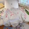 Conjunto de Bordado para Meninas Primavera e Outono Novo 2025 Estilo Ocidental Moletom Conjunto de Duas Peças Esportivo de Primavera