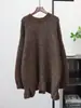 Suéter de Punto de Longitud Media con Lentejuelas y Dobladillo Fruncido, Estilo Coreano, Jersey Holgado para Mujer, Nuevo Otoño/Invierno 2025