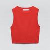 Nuevo Top de Punto Rayas Ultra Corto de Cintura Alta para Chicas Calientes de Primavera y Verano, Chaleco Ajustado para Usar como Prenda Exterior