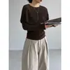 Suéter de Punto tipo Capa Plisada Jiangzuo Gentle Niche para Mujer, Elegante de Otoño, Manga Larga, Adelgazante, Falso Dos Piezas, Top Y6268