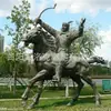 Escultura de Figura Cultural Étnica Tradicional Cobre Fundido Escultura de Dança e Equitação Mongol Ornaments de Paisagem para Exposição ao Ar Livre